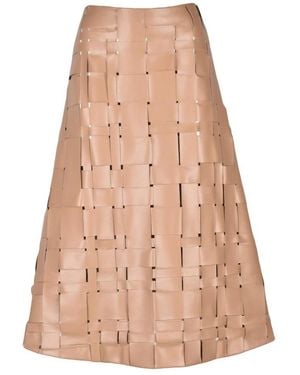 A.W.A.K.E. MODE Rokken ,Polyester Lange Uitlopende Rok - Naturel