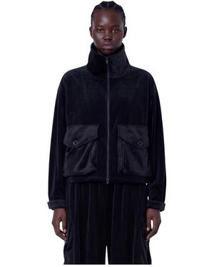 Y-3 Jassen ,Zwart ,Velvet Corduroy Utility Blouson - Blauw