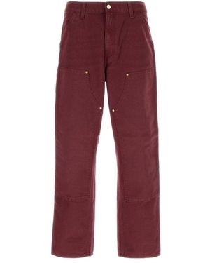 Carhartt Burgundy Denim Double Knee Pants - Rood
