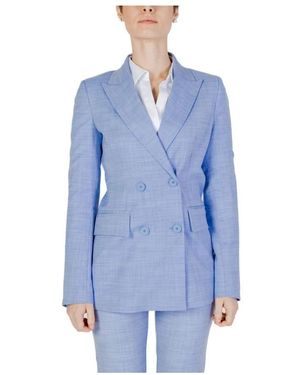 Sandro Ferrone Elegante Blazer Met Elastan - Blauw