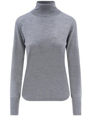 Aspesi Truien & Vesten ,Grijs ,Wol Coltrui Trui - Blauw