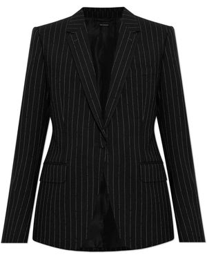 Tom Ford Pinstripe Silk Blazer - Zwart