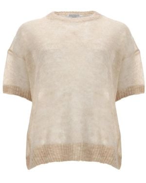 Brunello Cucinelli Round-Neck Knitwear - Neutro