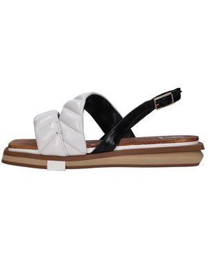 Fabi Schoenen ,Wit ,Leer Harrods Platte Sandaal - Bruin