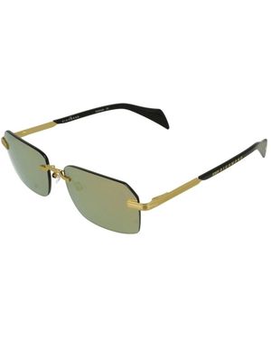John Richmond Accessoires ,Geel ,Randloze Zonnebril Met Bewerkte Veren - Bruin