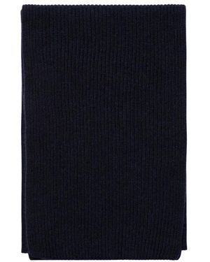 Sunspel Gerippter Kaschmirschal - Blau