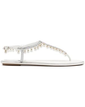 Rene Caovilla Flat Sandals - Wit