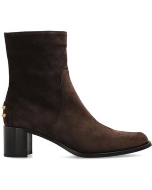 Tod's Schoenen ,Bruin ,Suède Suède Enkellaarsjes Met Hak