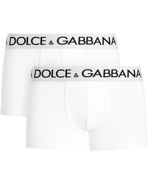 Dolce & Gabbana Ondergoed ,Wit ,Katoen Bi-Pack Boxer