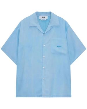 MSGM Short Sleeve Shirts - Blue