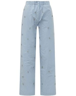 A PAPER KID Broeken ,Blauw ,Katoen Embellished Popeline Broek