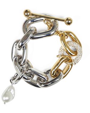 Rabanne Accessoires ,Veelkleurig ,Pearl Pendant Bracelet - Metallic