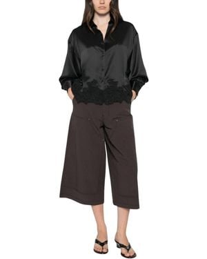Ermanno Scervino Overhemden ,Zwart ,Shirt Met Kanten Zoom