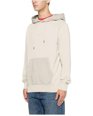 HUGO Hoodies & Sweatvesten ,Katoen Logo Hoodie - Wit