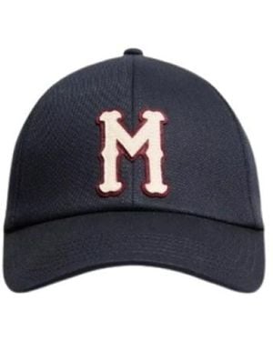 Moncler Katoenen Gabardine Baseballpet - Blauw