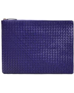 Dragon Diffusion Tassen ,Paars ,Leer Handgeweven Leren Pochette - Blauw