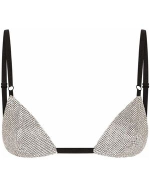 Dolce & Gabbana Kristallen Triangel Bh - Grijs