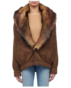 MM6 by Maison Margiela Faux Fur & Shearling Jackets - Brown