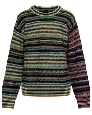 Paul Smith Truien & Vesten ,Veelkleurig ,Katoen Katoenen Trui Met Strepen - Groen