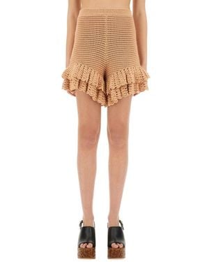 Chloé Gehaakte Mini Short Van Knit - Naturel