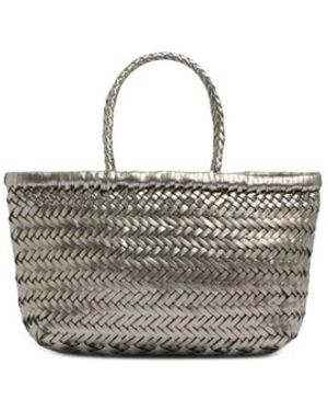 Dragon Diffusion Mini Flat Gora Basket Bag - Metallic