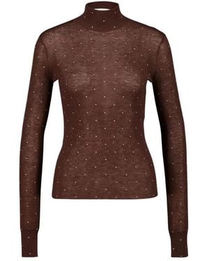 Rabanne Second-Skin Turtleneck Top - Bruin
