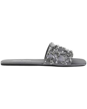 Miu Miu Schoenen ,Grijs ,Wol Pantolette 232