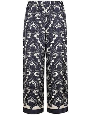 Weekend by Maxmara Broeken ,Veelkleurig ,Wkd Ottico Wijde Broek - Blauw