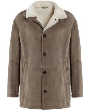 Gimo's Single-Breasted Coats - Marrone