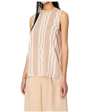 ARMANI EXCHANGE Sleeveless Tops - Natural