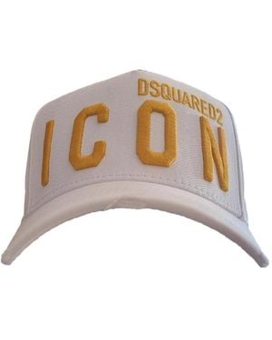 DSquared² Icon Worn Effect Cap - Wit