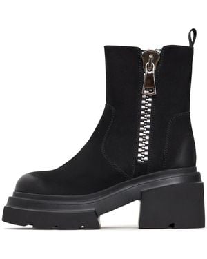 CESARE GASPARI Chunky Zipper Boots Mia - Schwarz