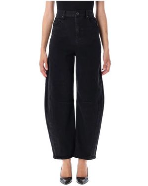 Self-Portrait Loose-Fit Jeans - Zwart
