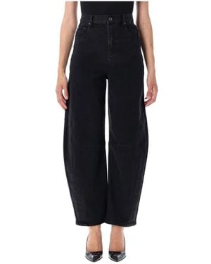 Self-Portrait Loose-Fit Jeans - Black