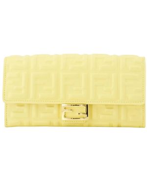 Fendi Accessoires ,Geel ,Katoen Baguette Continental Wallet With Chain