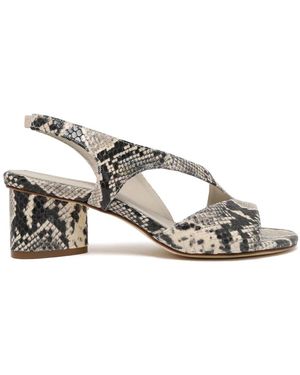 Vic Matié Slingback-Sandalen Aus Leder Mit Python-Effekt - Mettallic