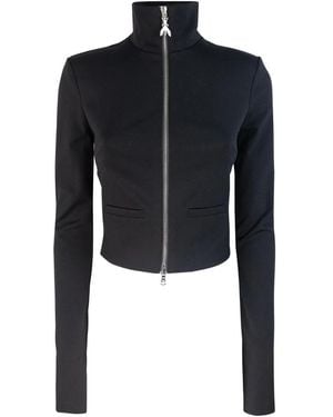 Patrizia Pepe Schwarze bikerjacke mit hohem kragen - Blau