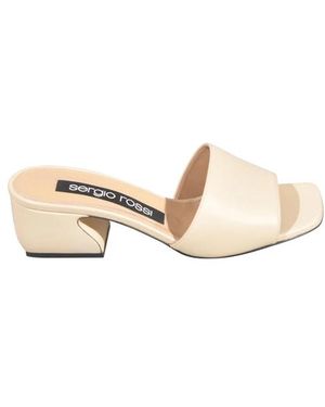 Sergio Rossi Schoenen ,Leer Si Rossi Sculptural Curved Heel Sandalen - Naturel