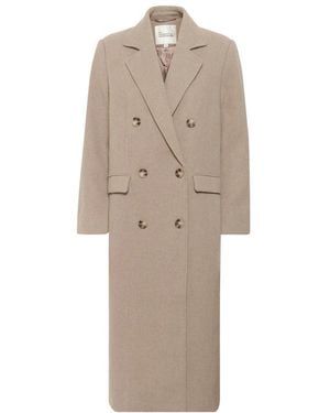 My Essential Wardrobe Double-Breasted Coats - Natural