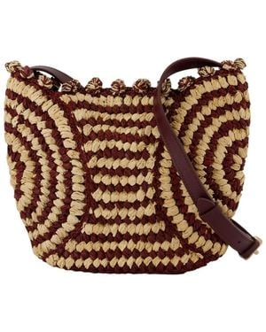 Vanessa Bruno Raphia Crossbody Tasche - Braun