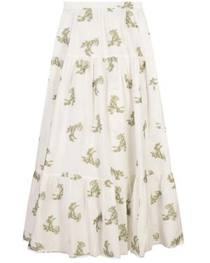 Erdem Witte Katoenen Rok Met Trim