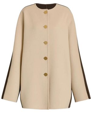 Alberta Ferretti Single-Breasted Coats - Neutro