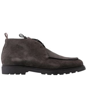 Sturlini Braune Lederschuhe Mit Gummisohle - Schwarz