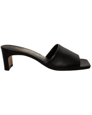 Bianca Di Schoenen ,Zwart ,Leer Sandalo