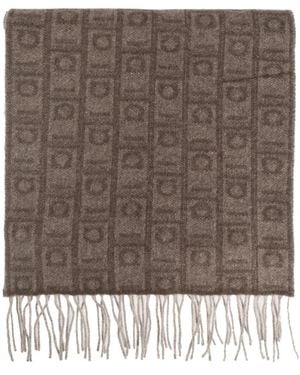Ferragamo Bufanda De Cachemira Con Monograma, Mujer, Talla - Marrón