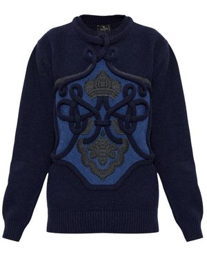 Etro Round-Neck Knitwear - Bleu