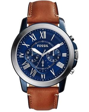 Fossil Grant Fs5151 Tijdloze Tweekleurige Chronograaf - Blauw
