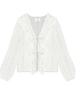 MC2 Saint Barth Evie Langarmshirt Mit Schleife - Weiß