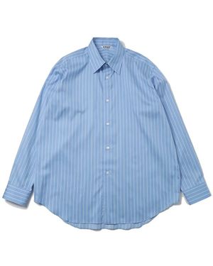 AURALEE Super Fine Wool Stripe Shirt - Blauw