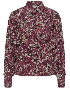 Kaffe Overhemden ,Paars ,Abstract Animal Shirt